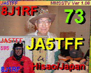 First SSTV QSO with JA5TFF on 20m
